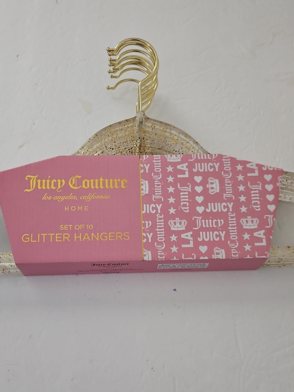 Juicy Couture NWT Gold Speckled Clear Hangers